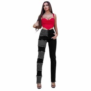 Fashion Nova Black & Gray Pieces Of You Patchwork High Rise Jeans - Size 3